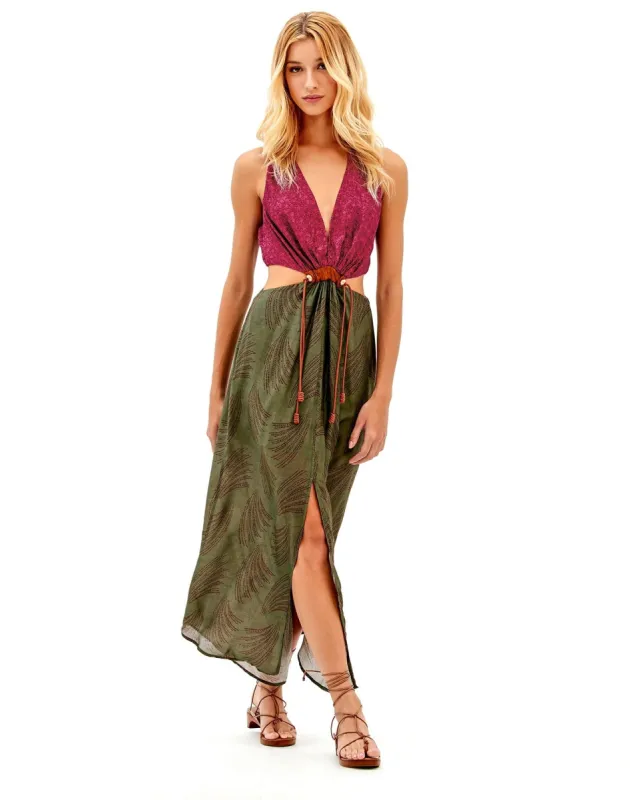 Nayara Detail Long Dress (Final Sale) - Volpi Green sold by Vix