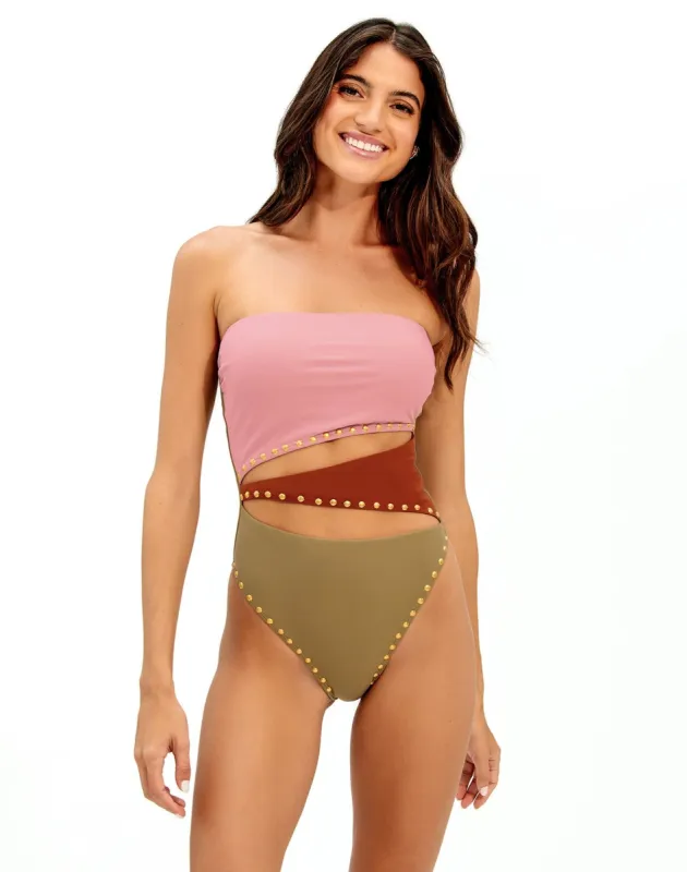 Frida Block One Piece (final sale) - Pistachio Camel sold by Vix