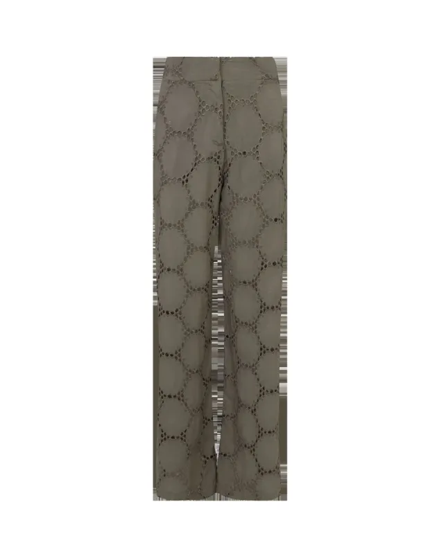 Eyelet Ester Pants (final sale) - Pistachio sold by Vix