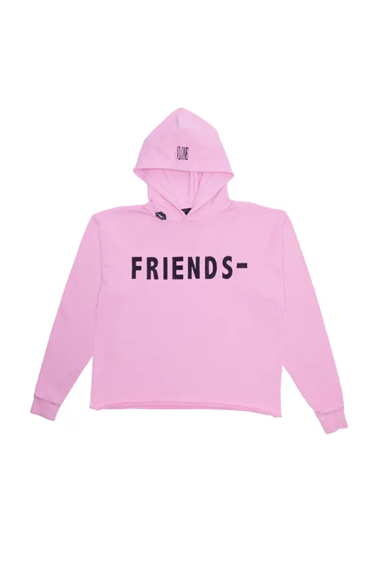 BLACK LIPSTICK FRIENDS- EMBROIDERED HOODIE (Pink) sold by VLONE