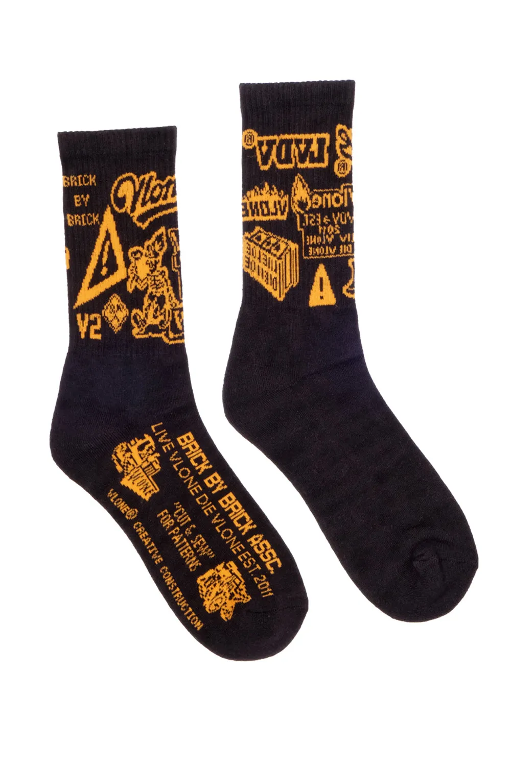 LVDV Creative Socks - Black (2-pack) sold by VLONE