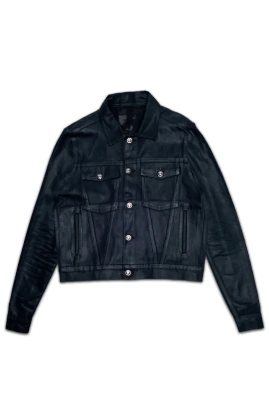 TAR WAXED DENIM JACKET (Black) sold by VLONE