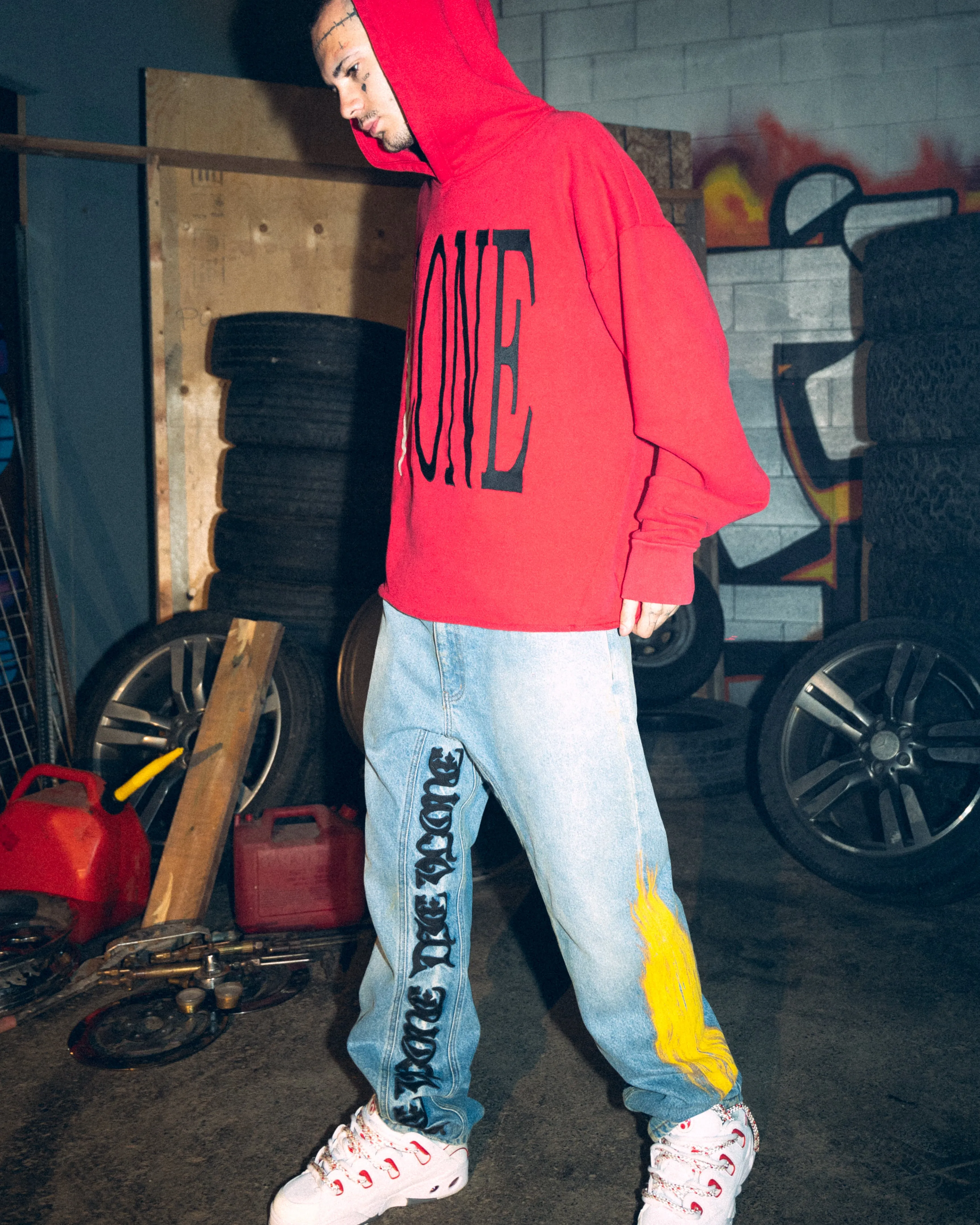 OG Staple Embroidered Hoodie (Red/Red) sold by VLONE product image thumbnail 3