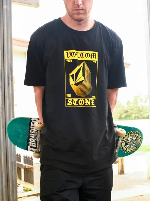 Explicit Stone Short Sleeve Tee - Black sold by Volcom