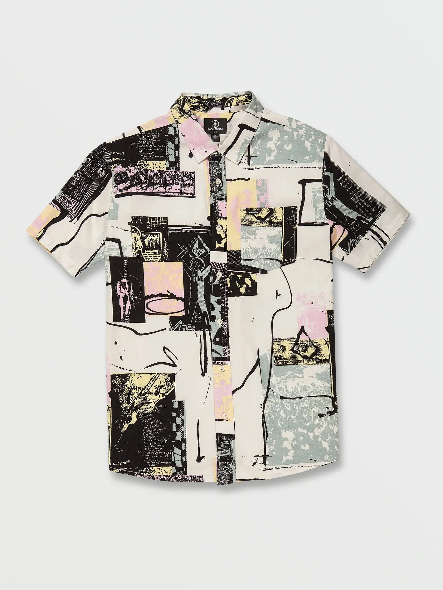 Volcom Entertainment Long Playing Woven Short Sleeve Shirt - Whitecap Grey sold by Volcom