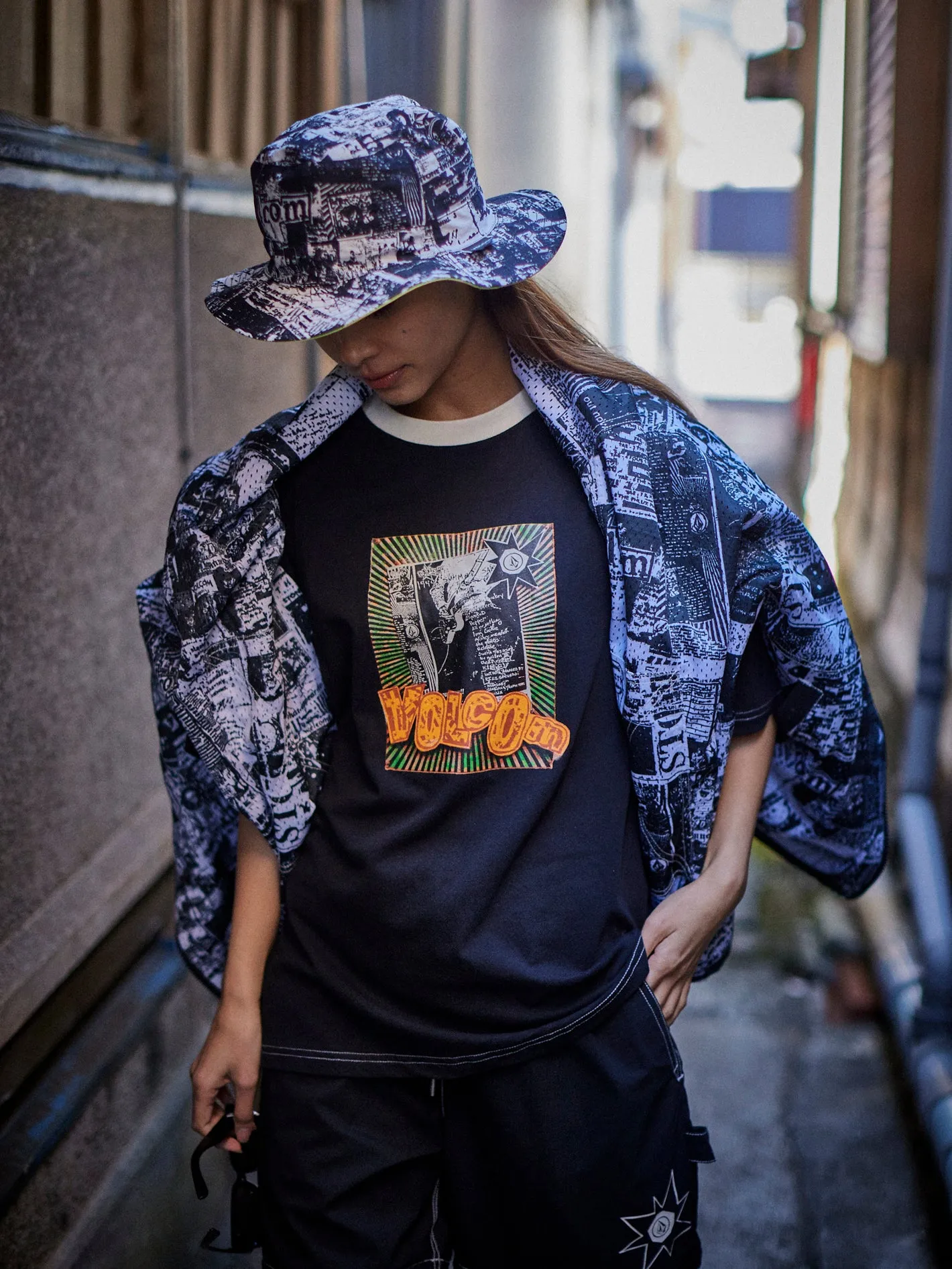 Tokyo True Pistol Short Sleeve Tee - Black White sold by Volcom