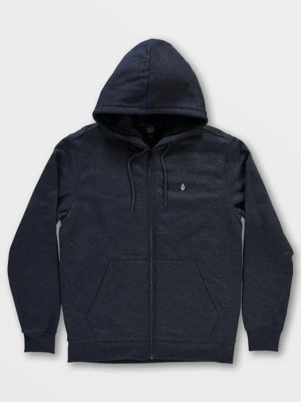 Foreman Zip Sherpa Fleece Hoodie - Navy Heather sold by Volcom