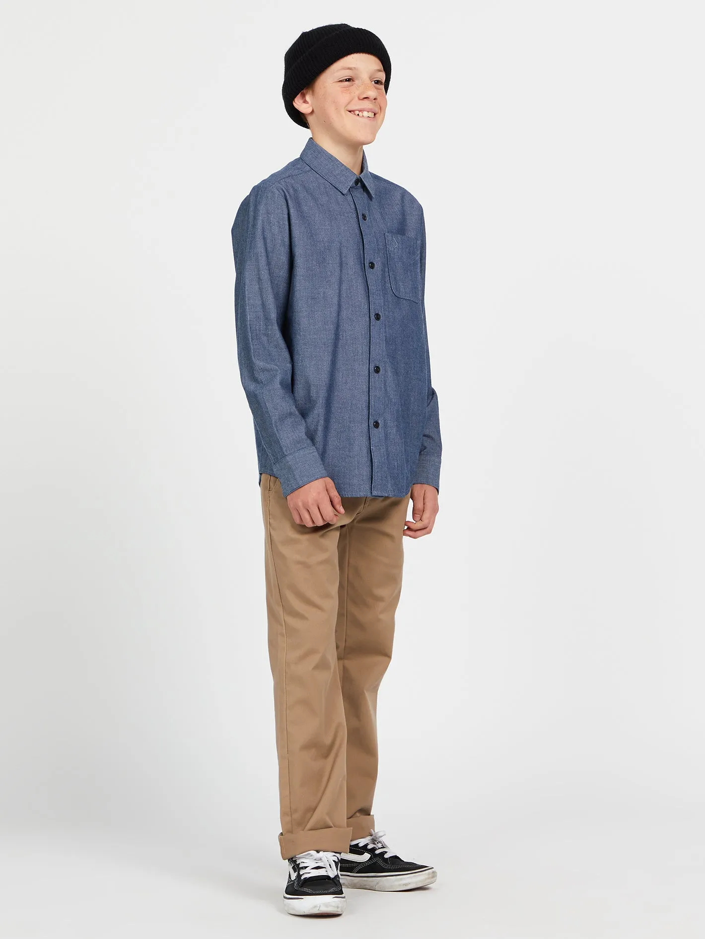 Big Boys Play Date Knight Long Sleeve Shirt - Navy sold by Volcom