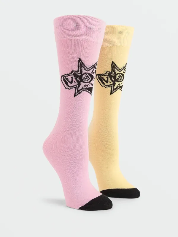 Womens Volcom Entertainment Socks - Reef Pink sold by Volcom
