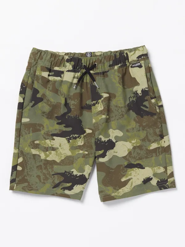 Big Boys Elastic Waist Printed Hybrid Shorts - Army Camo made by Volcom
