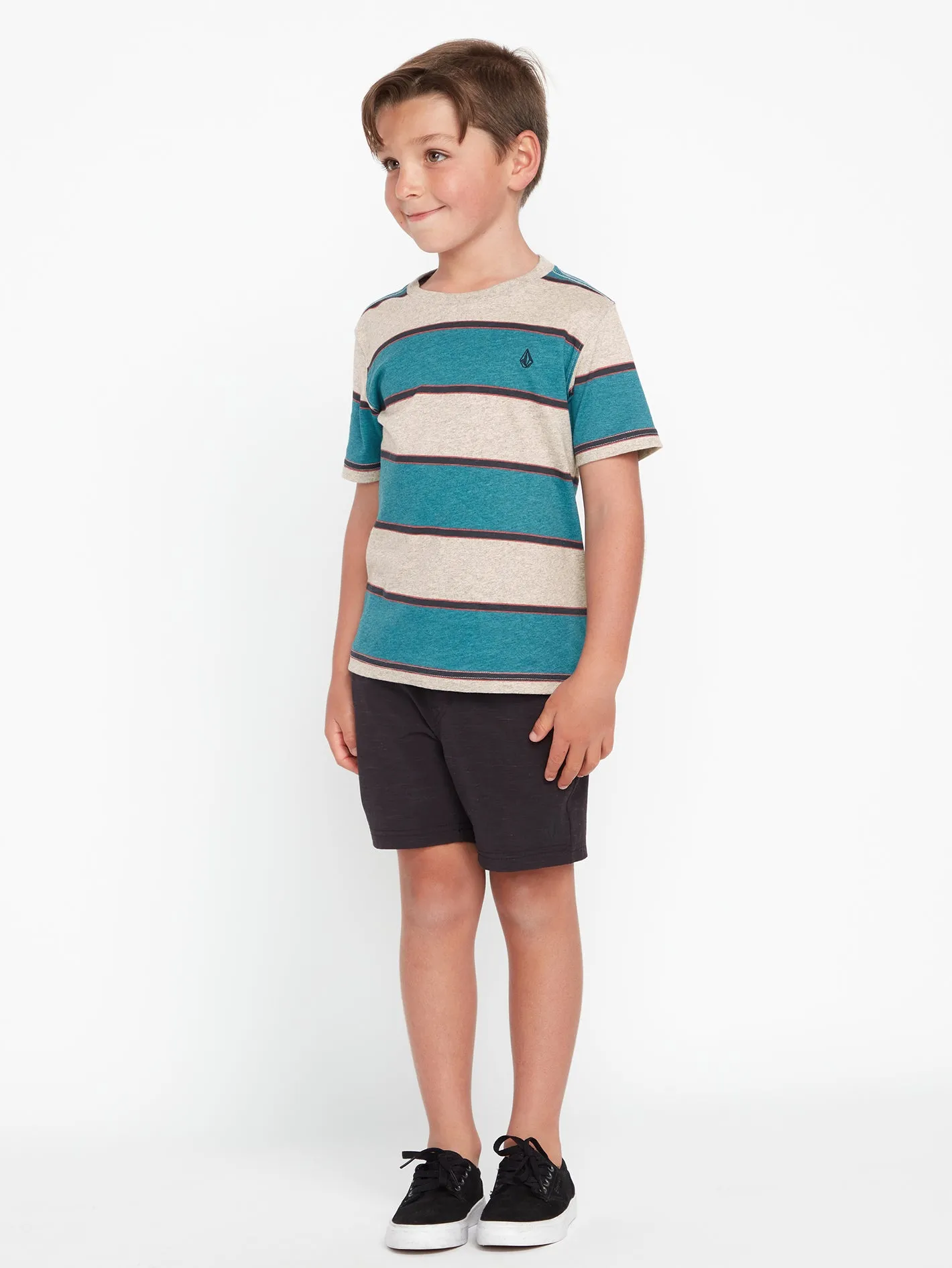 Little Boys Bandstone Crew Short Sleeve Shirt - Heather Grey sold by Volcom
