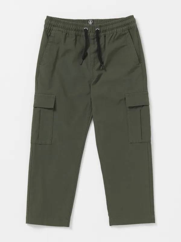 Little Boys March Cargo Elastic Waist Pants - Squadron Green sold by Volcom