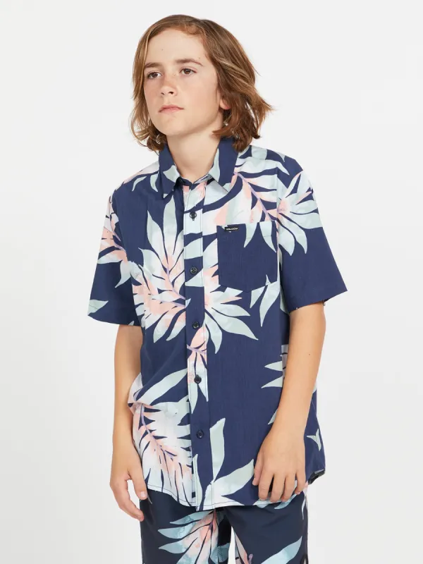 Big Boys Seeweed Short Sleeve Shirt - Navy sold by Volcom