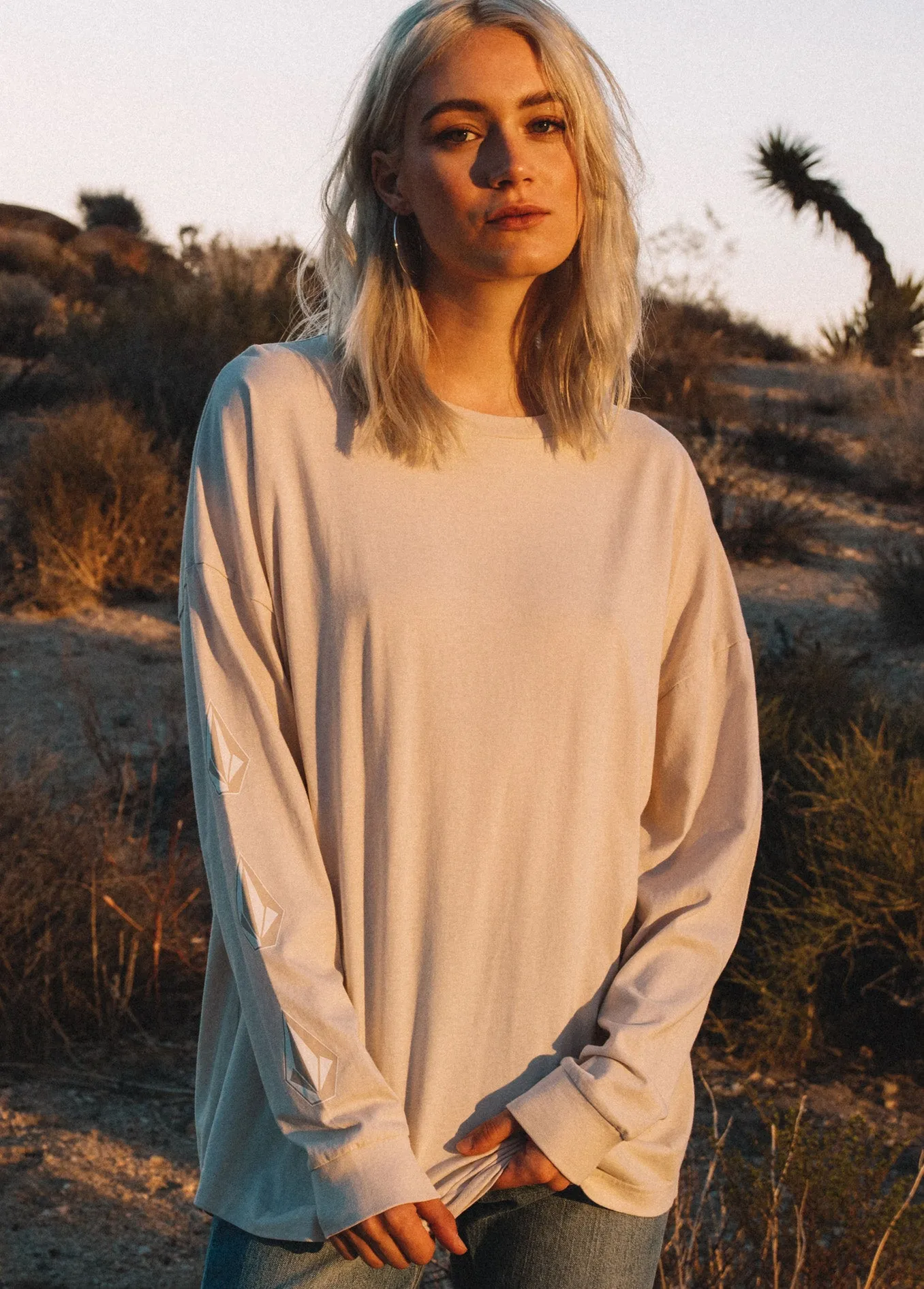 Iconic Stones Long Sleeve Tee - Bone sold by Volcom