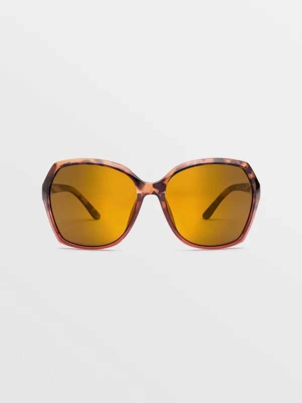 Psychic Sunglasses - Gloss Tort Pink/Gold Mirror Polar sold by Volcom