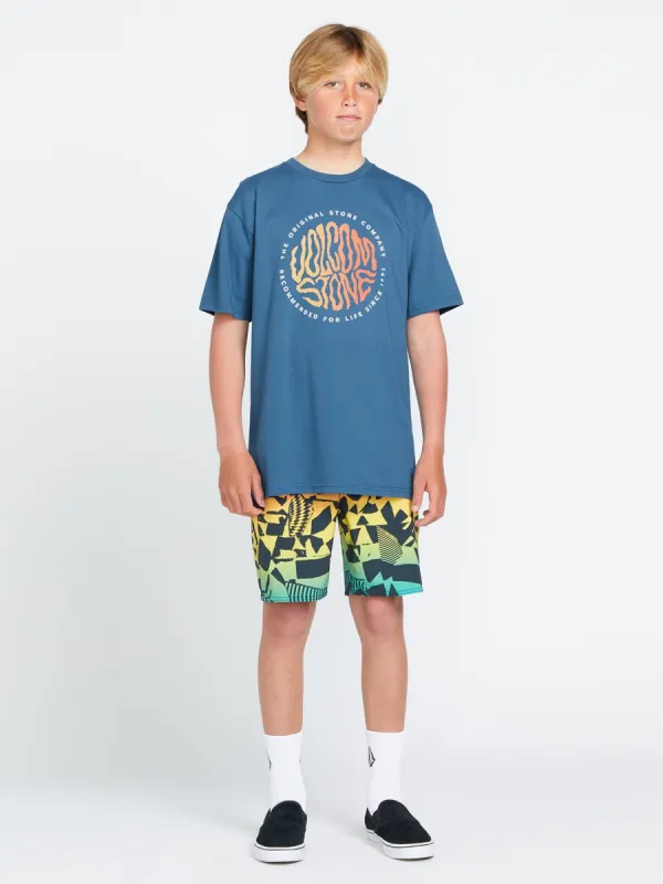 Big Boys Twisted Up Short Sleeve Tee - Dark Blue sold by Volcom