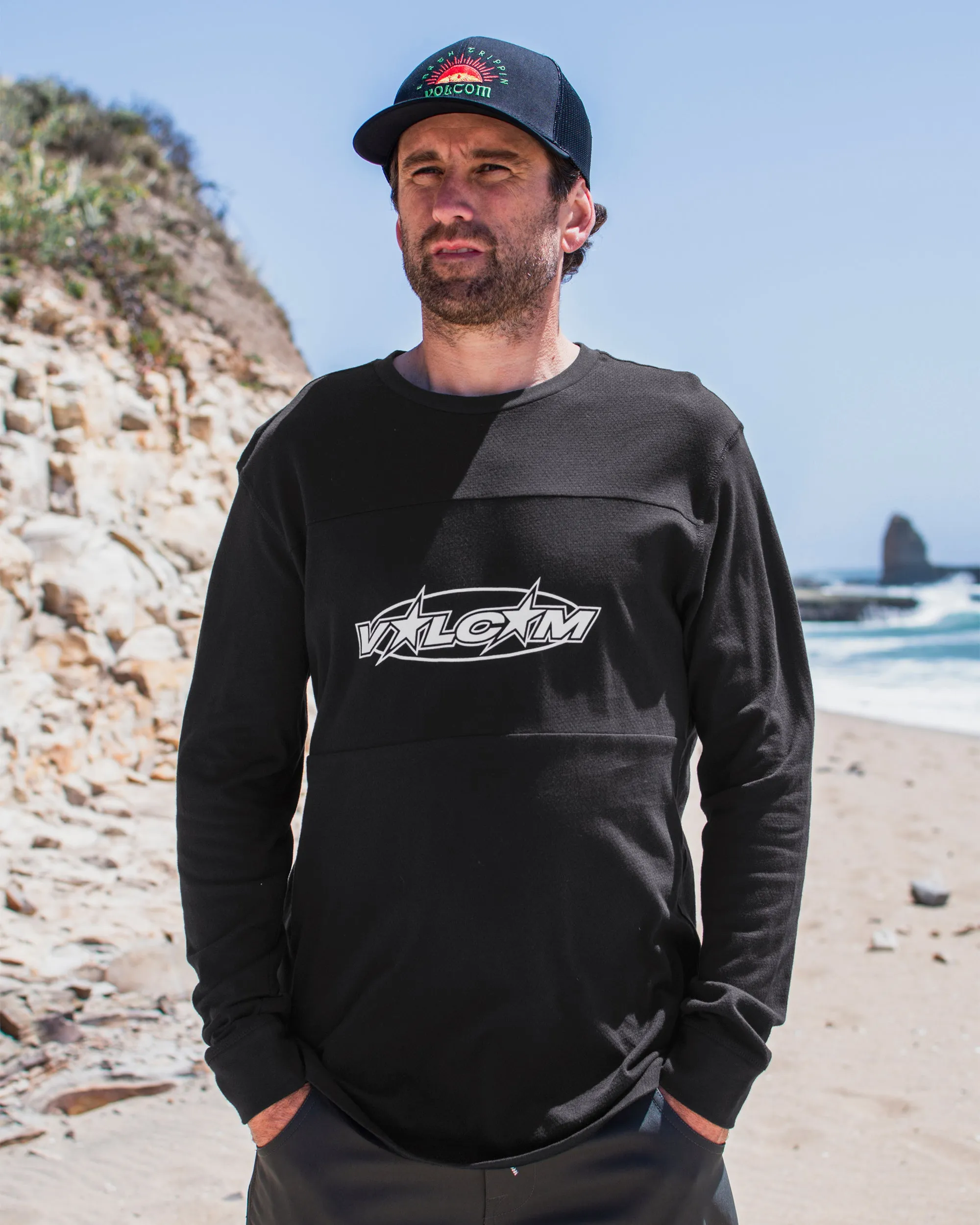 Sendstone Crew Long Sleeve Shirt - Black sold by Volcom
