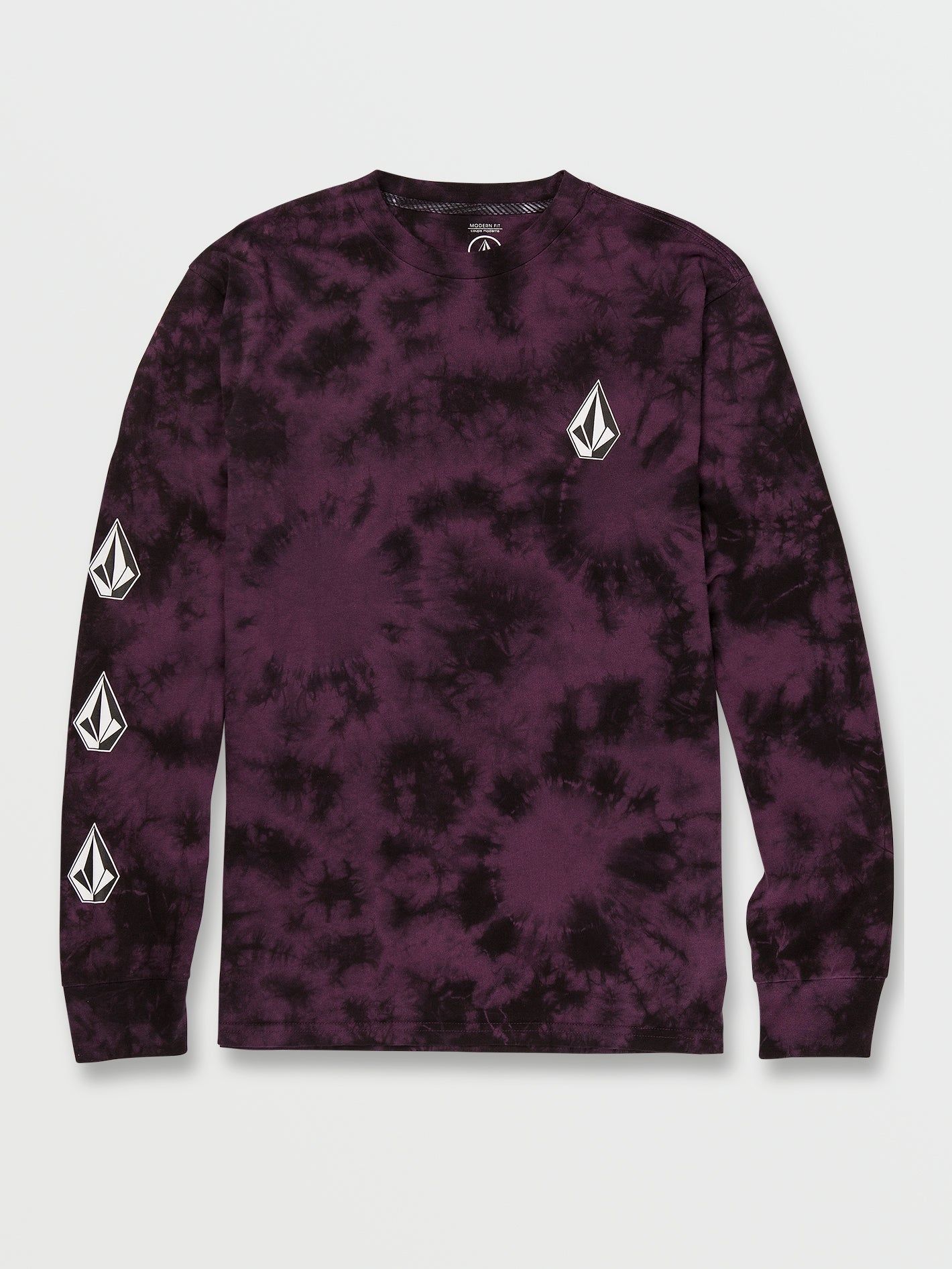 Iconic Stone Dye Long Sleeve Tee - Mulberry sold by Volcom