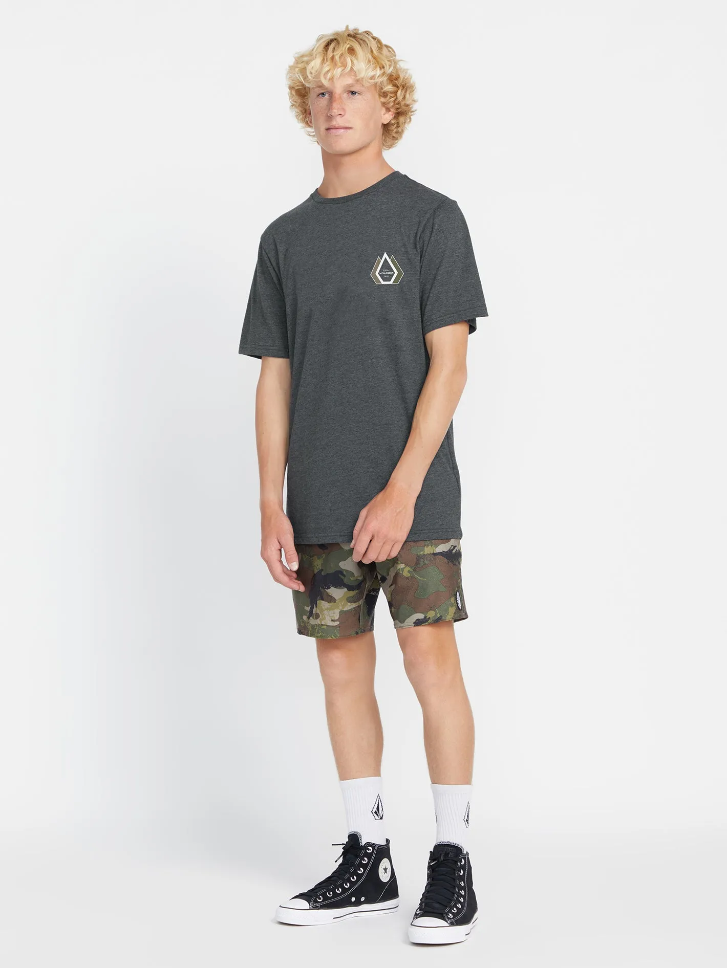 Linkfill Short Sleeve Tee - Dark Black Heather sold by Volcom