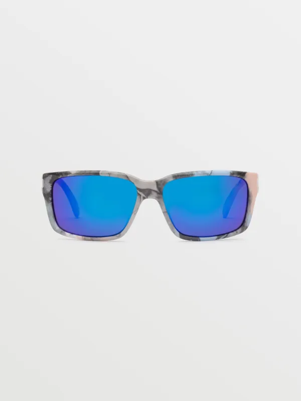 Stoneage Sunglasses - Skulls/Blue Mirror sold by Volcom