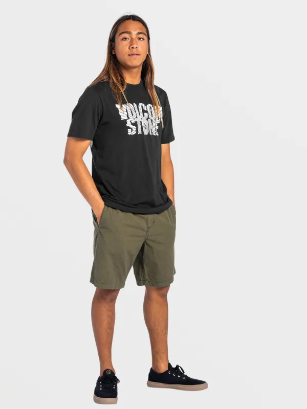 Frickin Mix Elastic Waist Shorts - Military sold by Volcom