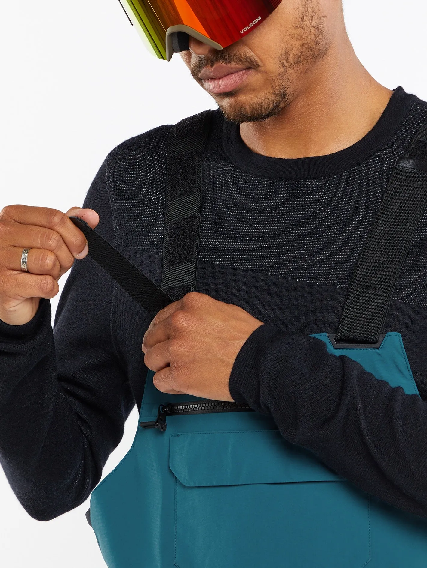 Mens Rain Gore-Tex Bib Overalls - Blue sold by Volcom product image thumbnail 4