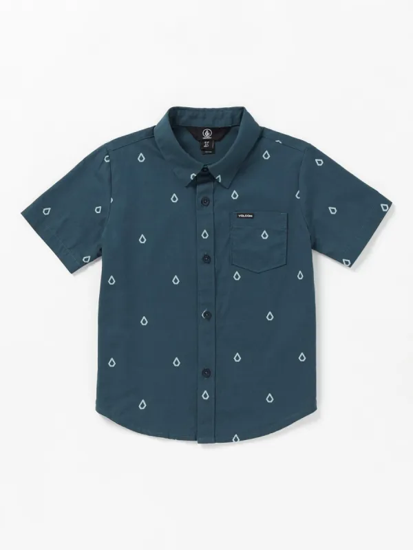 Little Boys Patterson Short Sleeve Woven Shirt - Faded Navy sold by Volcom