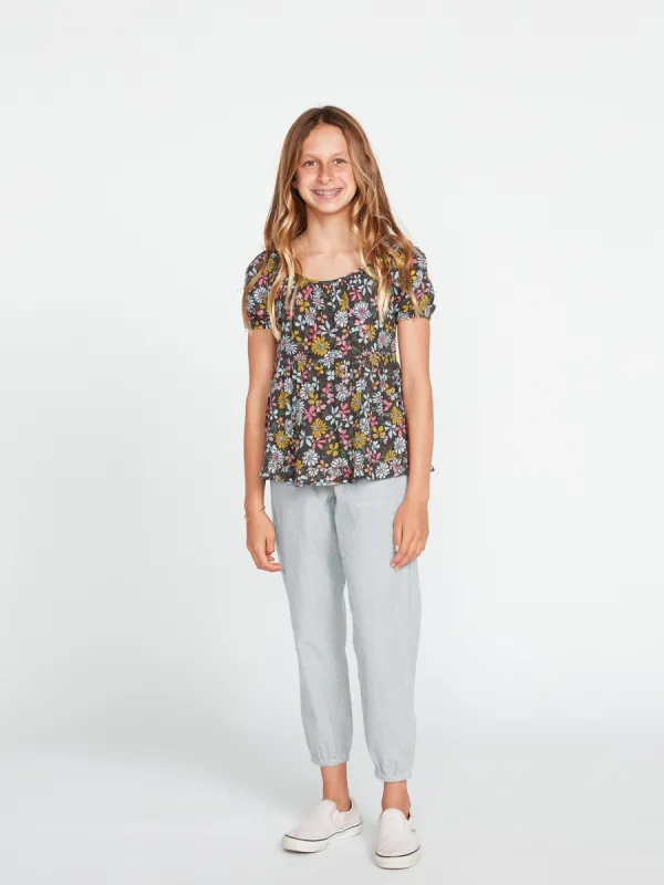 Girls Happy Dazee Short Sleeve Top - Espresso sold by Volcom