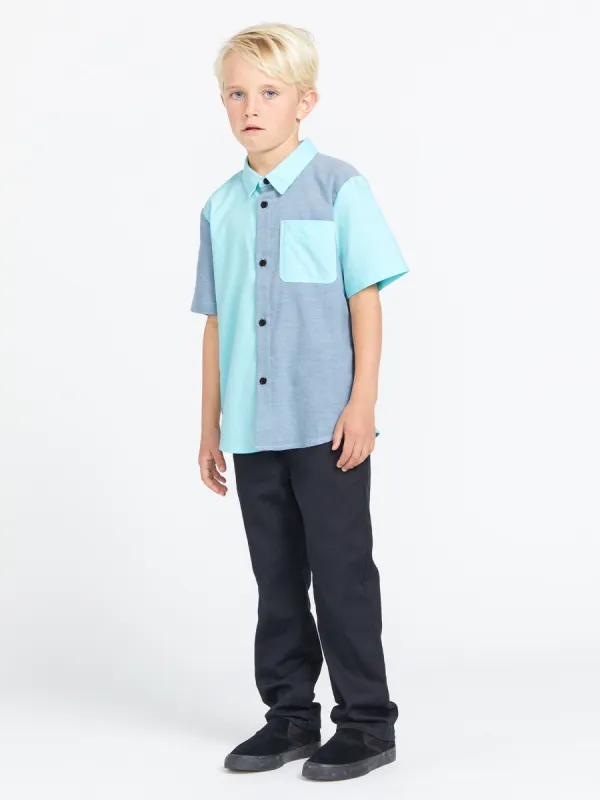 Little Boys Satostone Short Sleeve Shirt - Crete Blue sold by Volcom