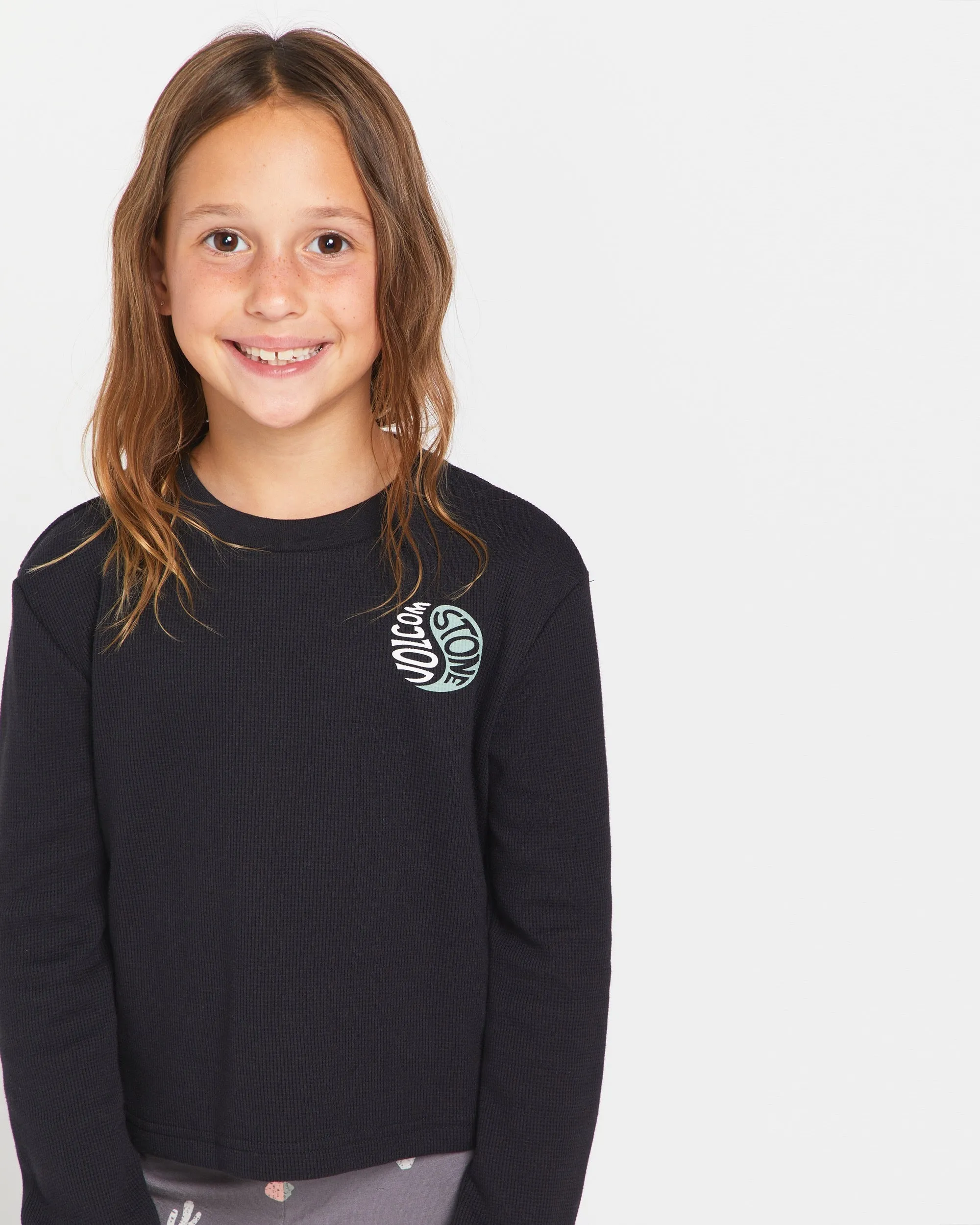 Little Girls Thermality Long Sleeve Shirt - Black sold by Volcom product image thumbnail 4