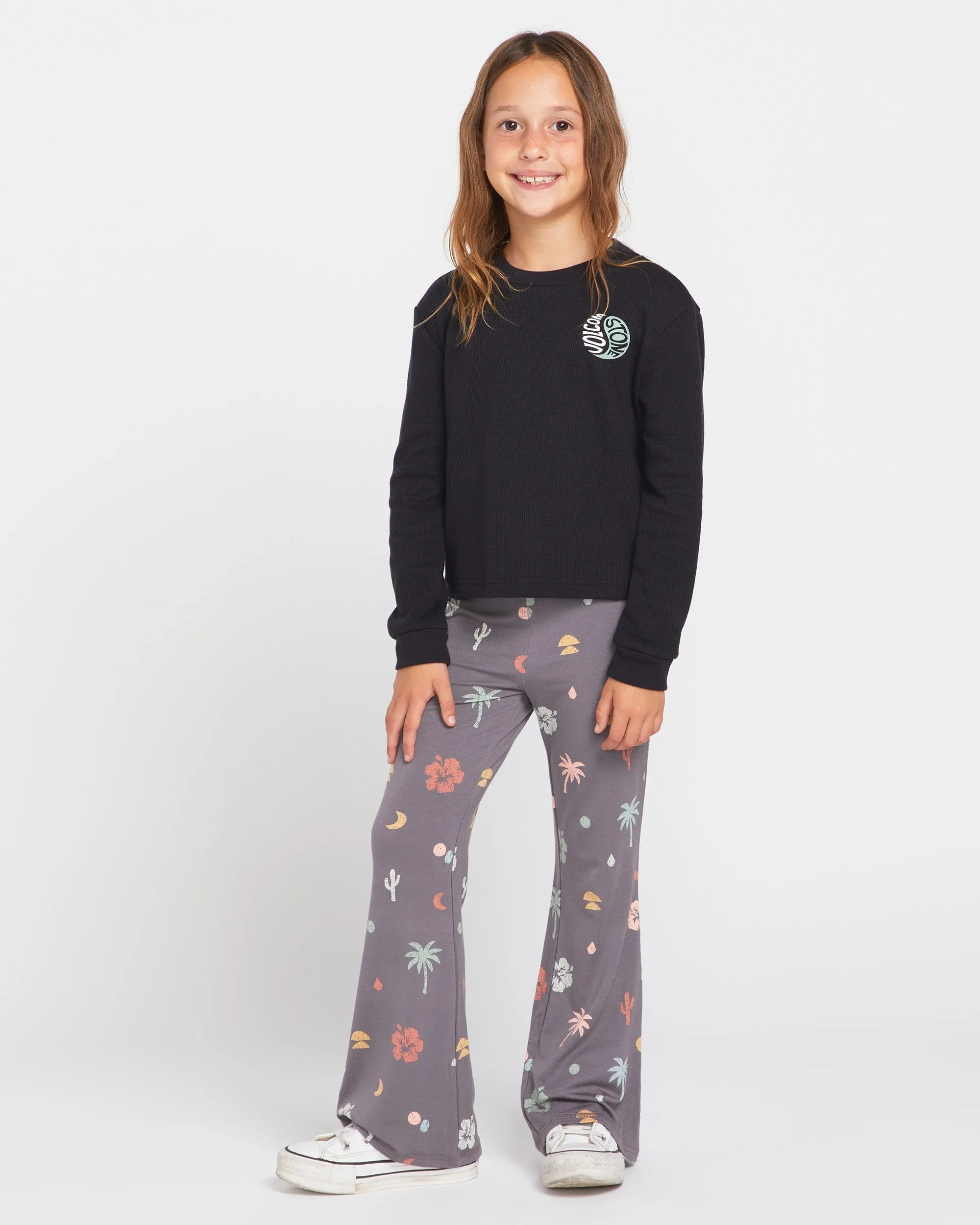Little Girls Thermality Long Sleeve Shirt - Black sold by Volcom