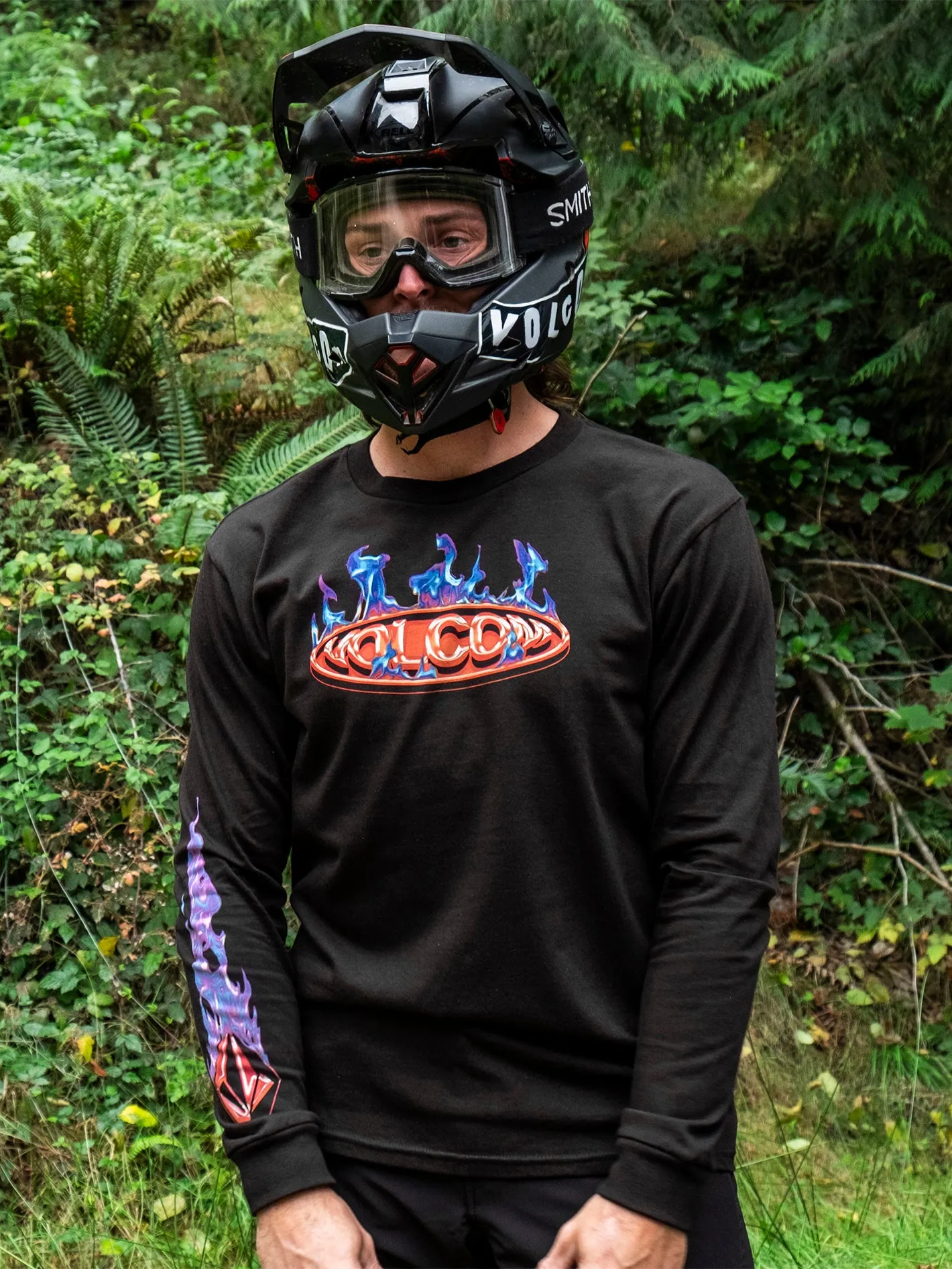Combust Long Sleeve Tee - Black sold by Volcom