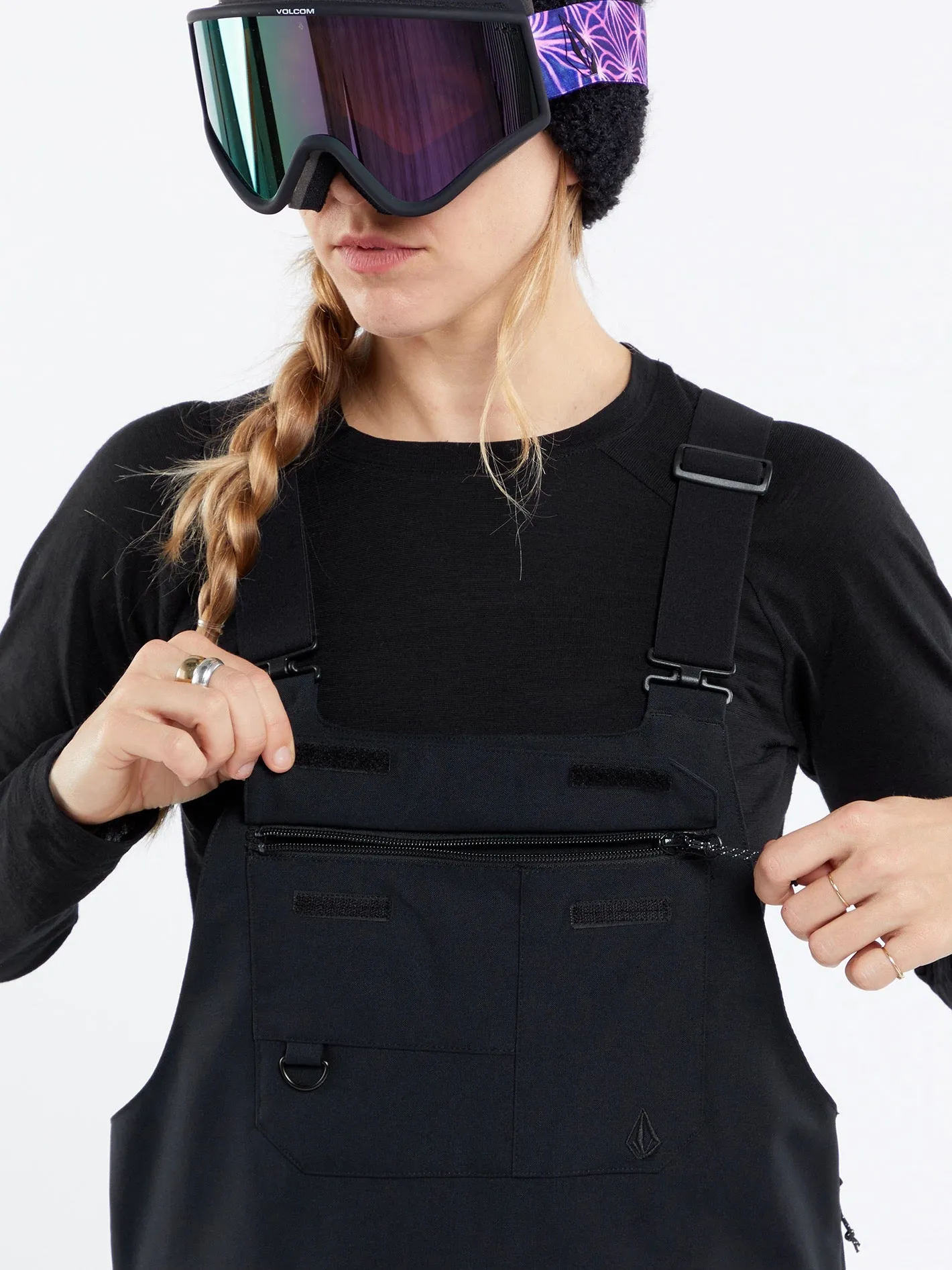 Womens Creston 3D Stretch Bib Overalls - Black sold by Volcom product image thumbnail 4