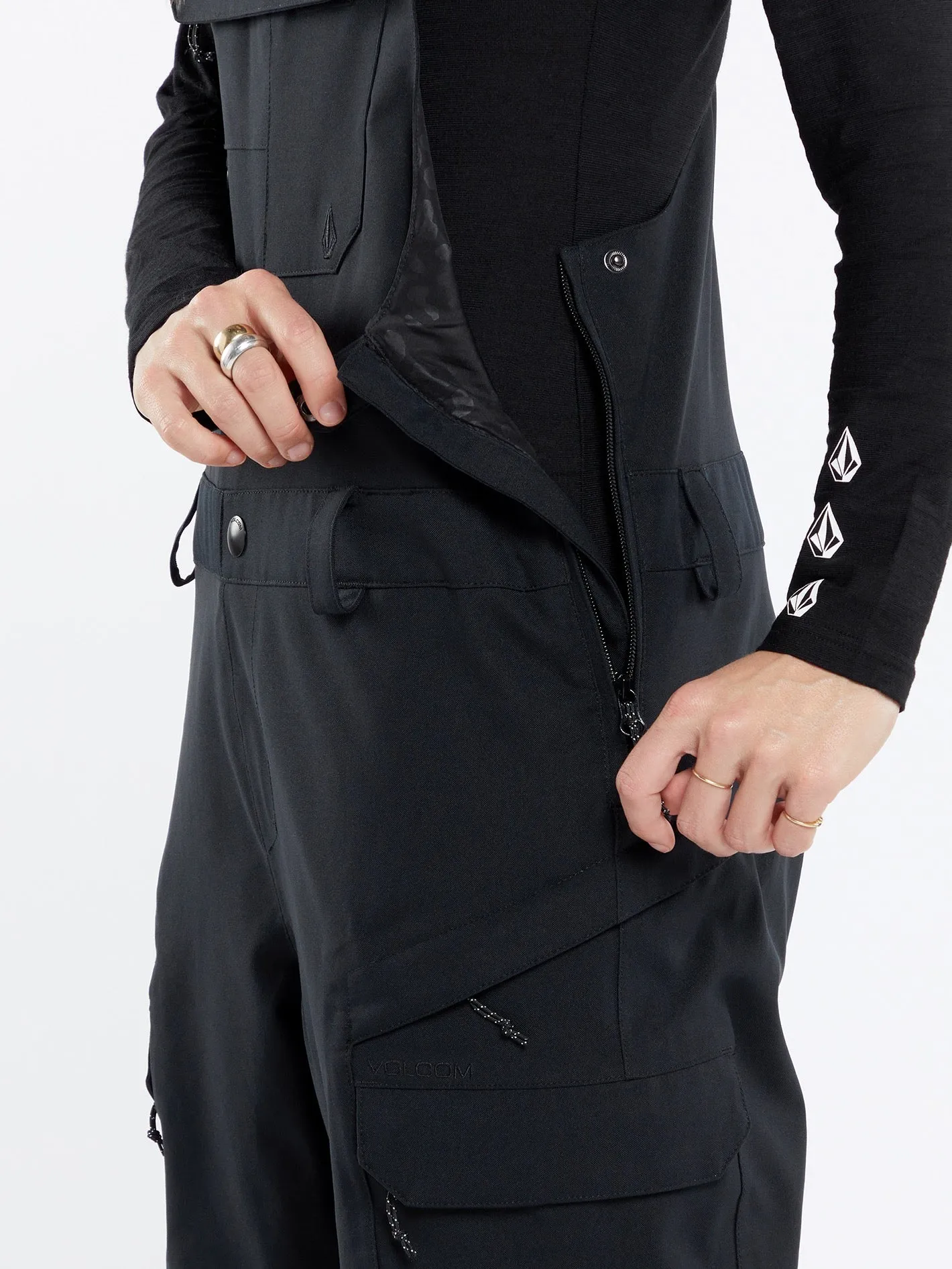 Womens Creston 3D Stretch Bib Overalls - Black sold by Volcom product image thumbnail 5