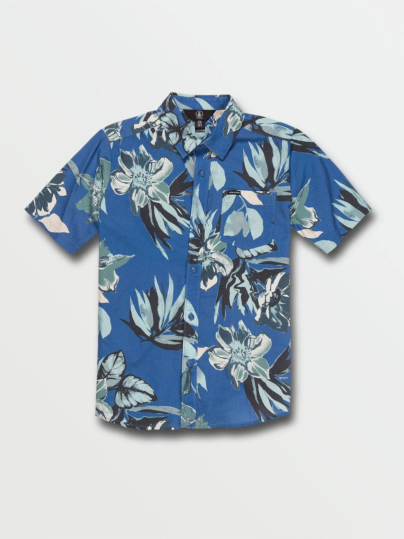 Big Boys Marble Floral Button Up Short Sleeve Shirt - Riverside sold by Volcom