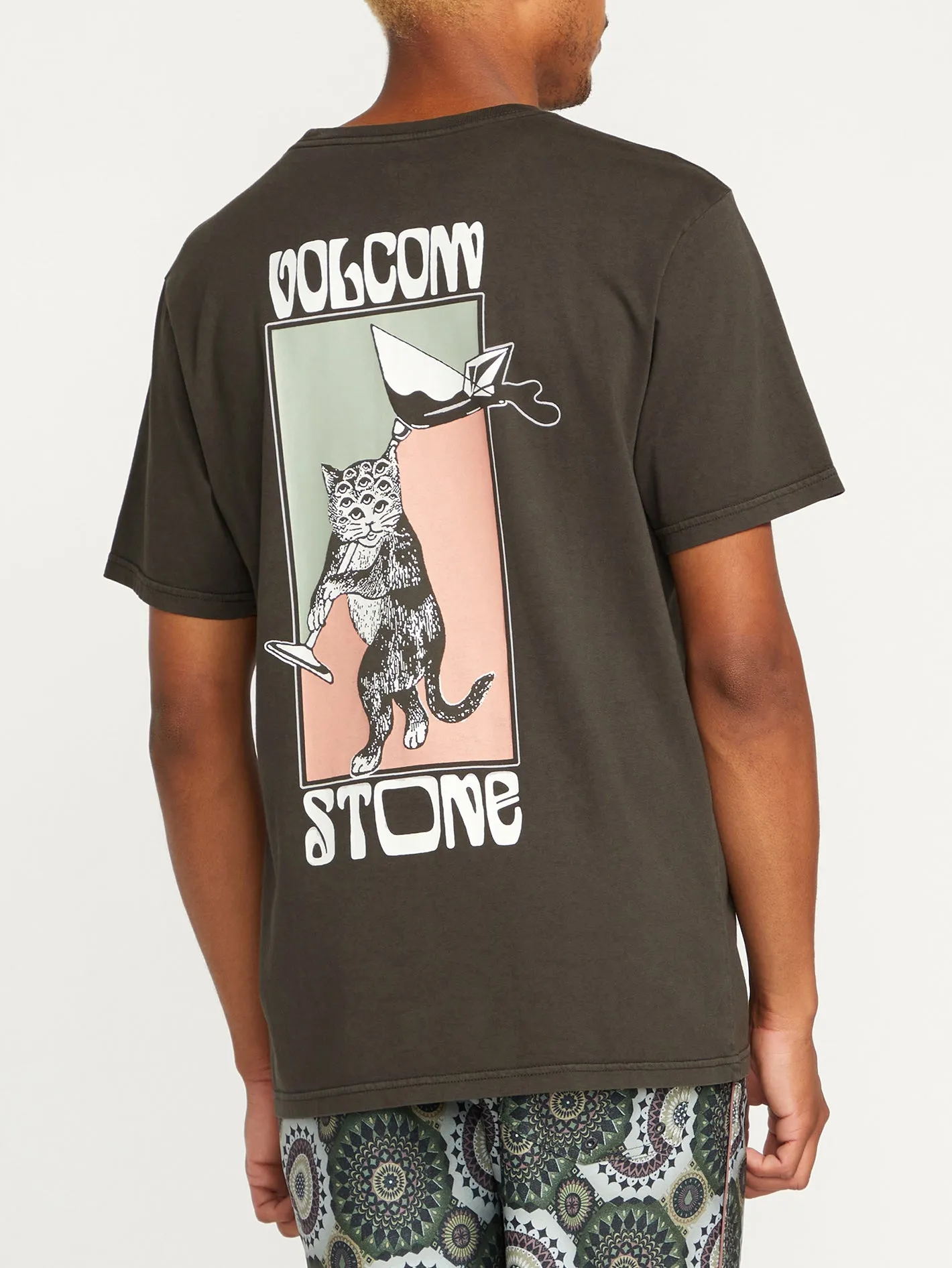 Feline Short Sleeve Tee - Rinsed Black sold by Volcom