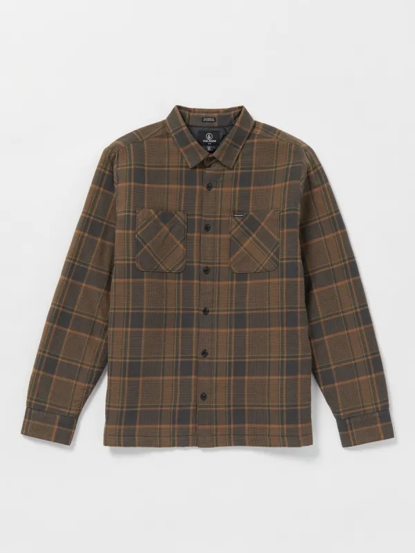 Brickstone Lined Flannel Long Sleeve Shirt - Mud sold by Volcom