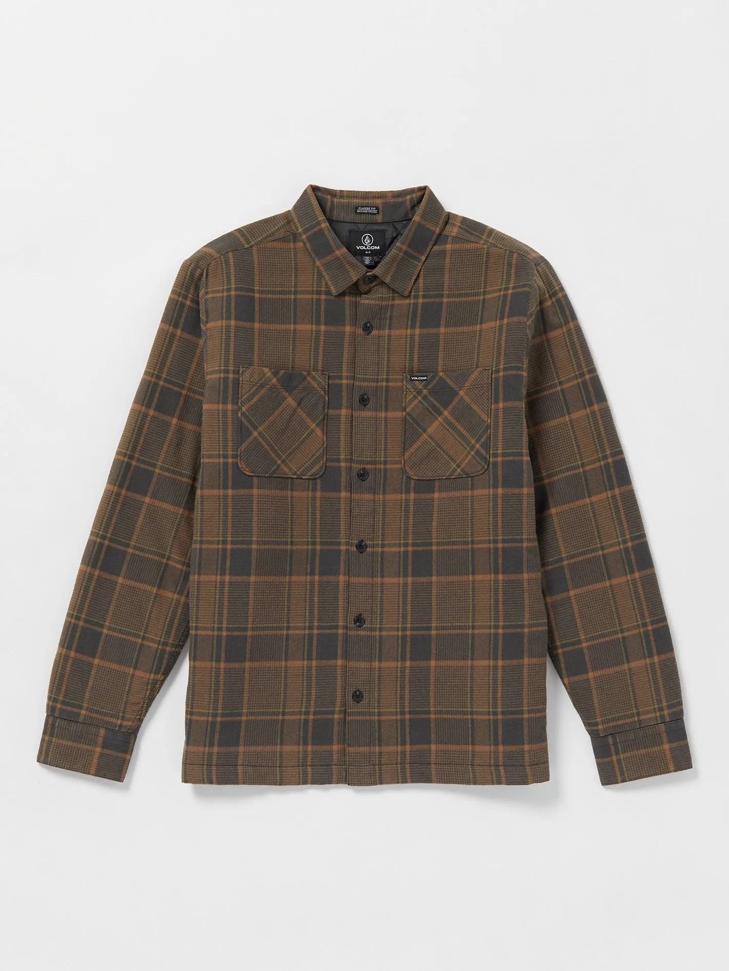Brickstone Lined Flannel Long Sleeve Shirt - Mud sold by Volcom