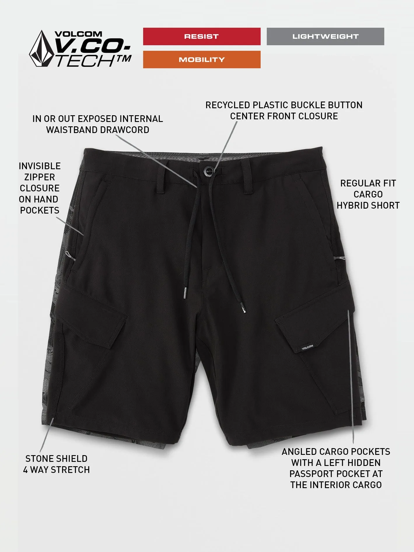Country Days Hybrid Shorts - Black sold by Volcom product image thumbnail 3