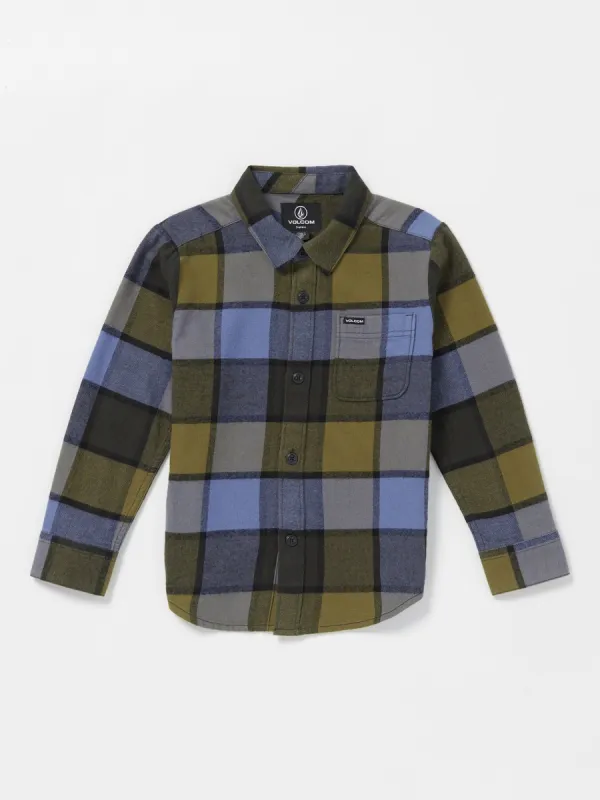 Little Boys Caden Plaid Flannel - Rinsed Black sold by Volcom