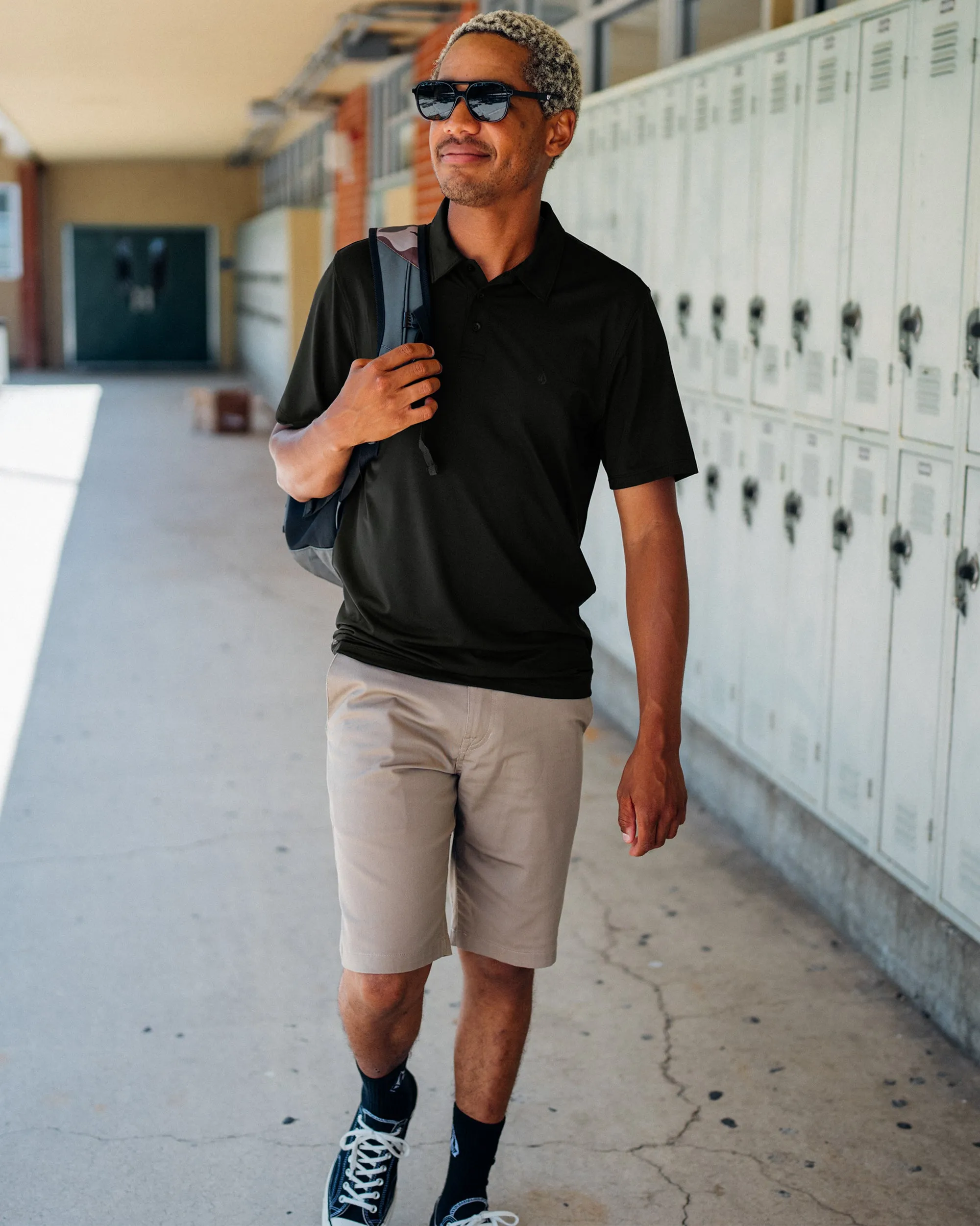 Wowzer Polo Short Sleeve - Black sold by Volcom