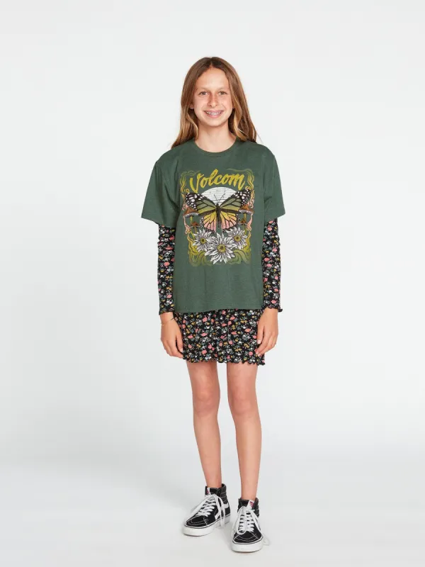 Girls Truly Stoked Boyfriend Short Sleeve Tee - Dark Pine sold by Volcom