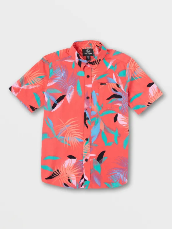 Big Boys Leaf Spray Short Sleeve Shirt - Lava Rock Red sold by Volcom