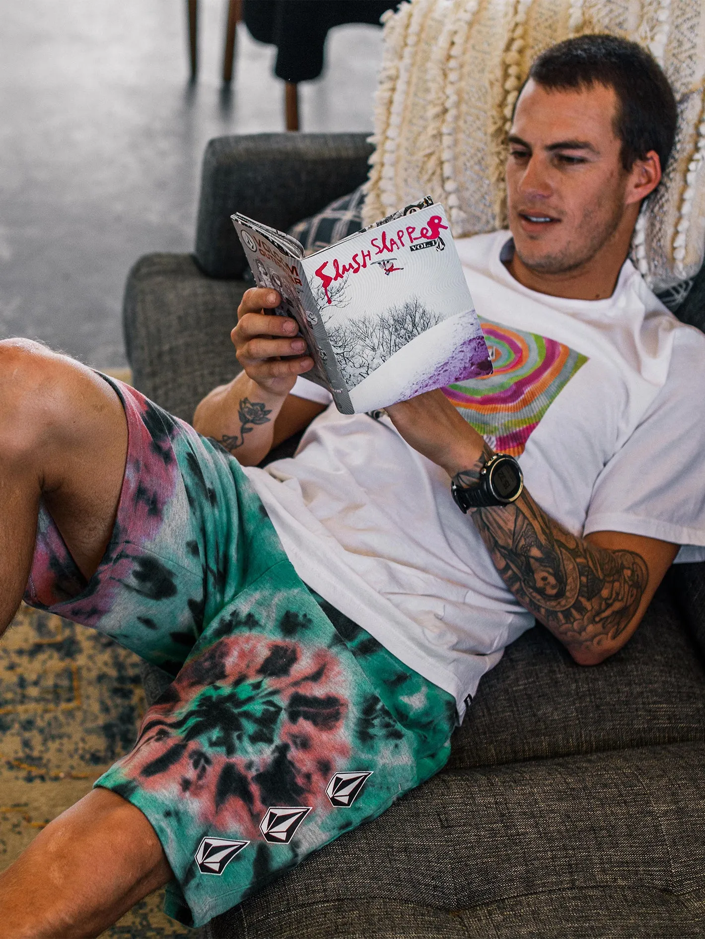 Iconic Stone Plus Fleece Shorts - Tie Dye sold by Volcom