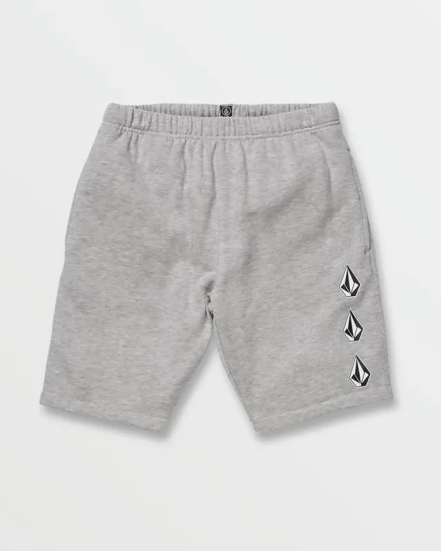 Big Boys Iconic Stone Fleece Shorts - Grey Heather sold by Volcom