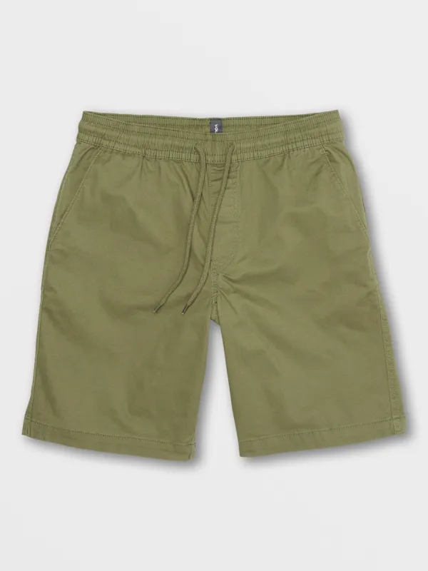 Cleaver Elastic Waist Stretch Shorts - Military sold by Volcom