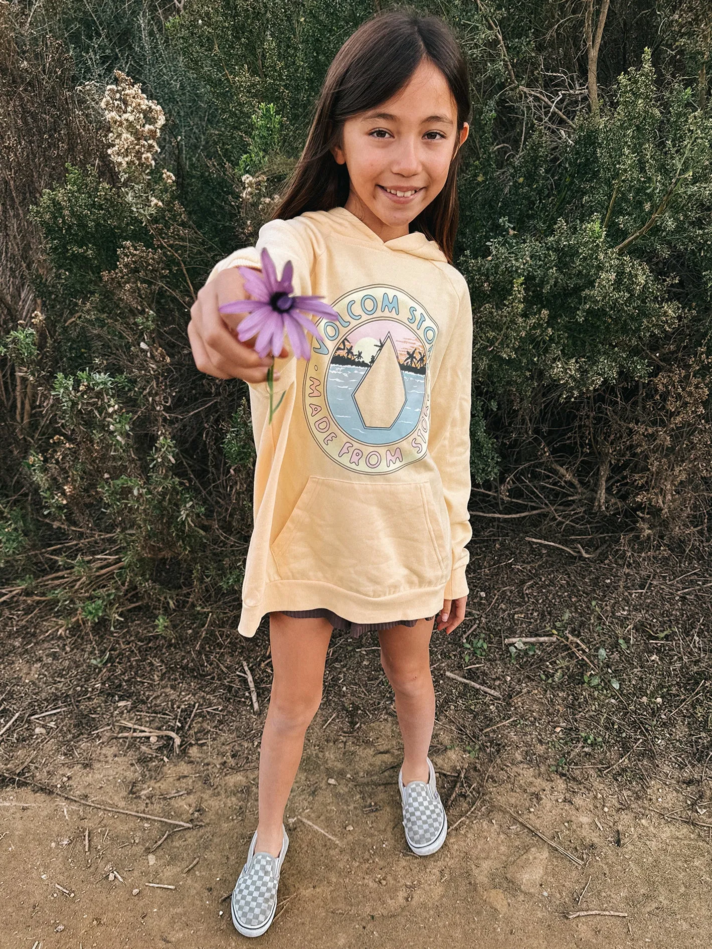 Girls Truly Stoked Boyfriend Sweatshirt - Sorbet sold by Volcom