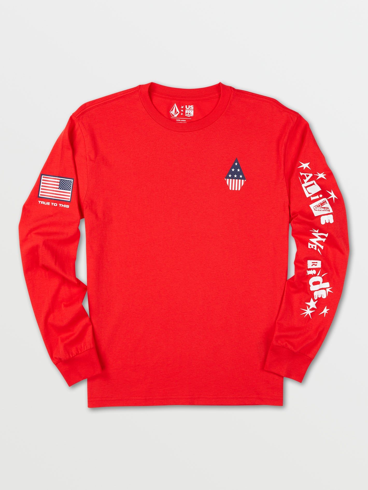 USST Stone Long Sleeve - Red (2022) sold by Volcom
