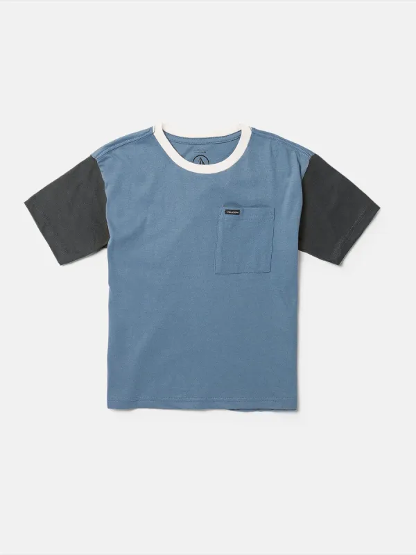 Little Boys Overgrown Short Sleeve Shirt - Stone Blue sold by Volcom