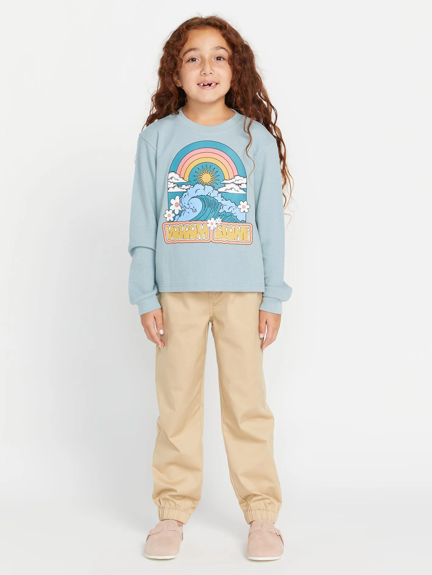 Girls Thermality Long Sleeve Tee - Smokey Blue sold by Volcom